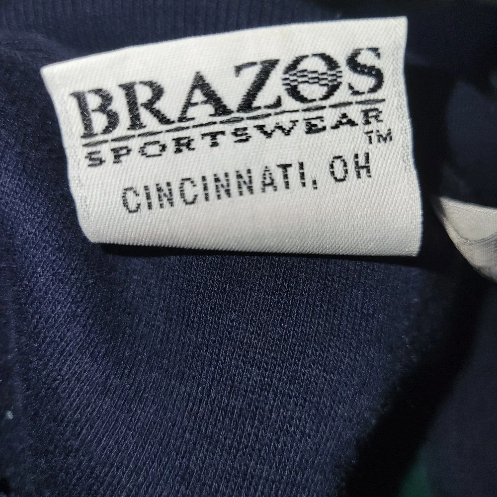 Vintage Mickey & Co‎ Blue Green Size Large Sweatshirt Brazos Sportswear 90's